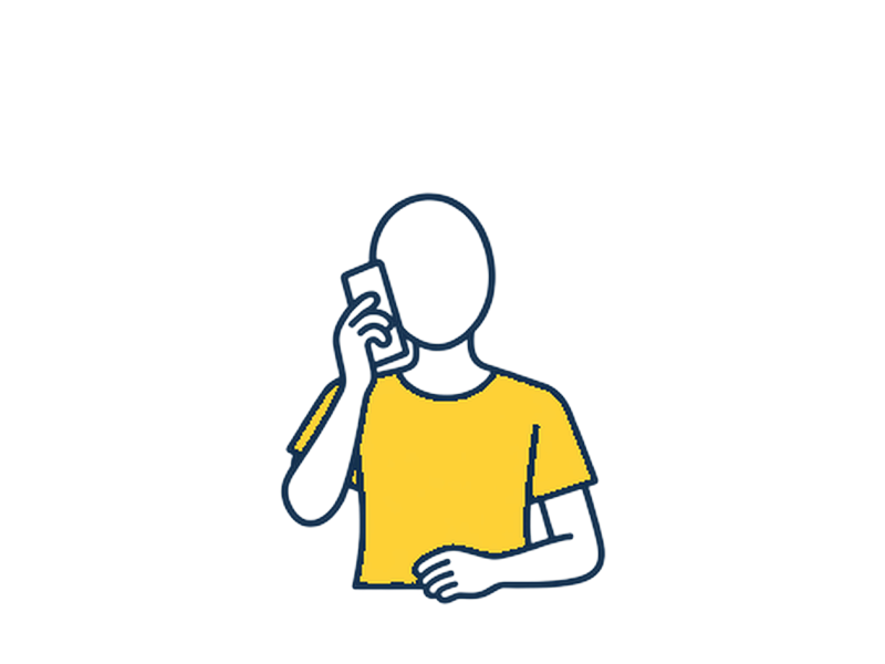 電話で相談するイラスト